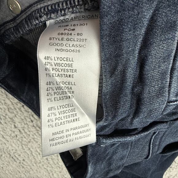 Good American Jeans Good Classic Slim Straight Jeans Women's 00 Indigo526 - Picture 13 of 15